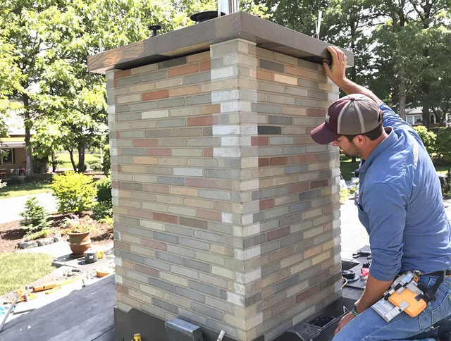 Costa Mesa Chimney Sweep completing a modern chimney remodel in Costa Mesa, CA