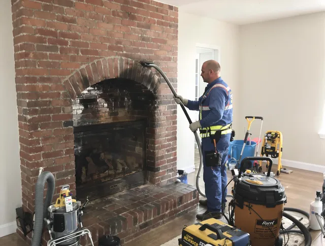 Costa Mesa Chimney Sweep expert performing detailed chimney sweep in Costa Mesa, CA