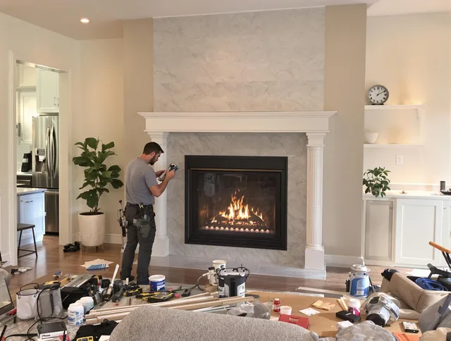 Newly installed fireplace by Costa Mesa Chimney Sweep in Costa Mesa, CA