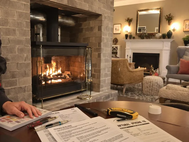 Costa Mesa Chimney Sweep verifying fireplace safety measures in Costa Mesa, CA